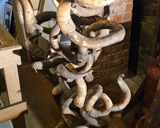 Unusual art piece of horns