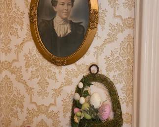 Oval framed portraits