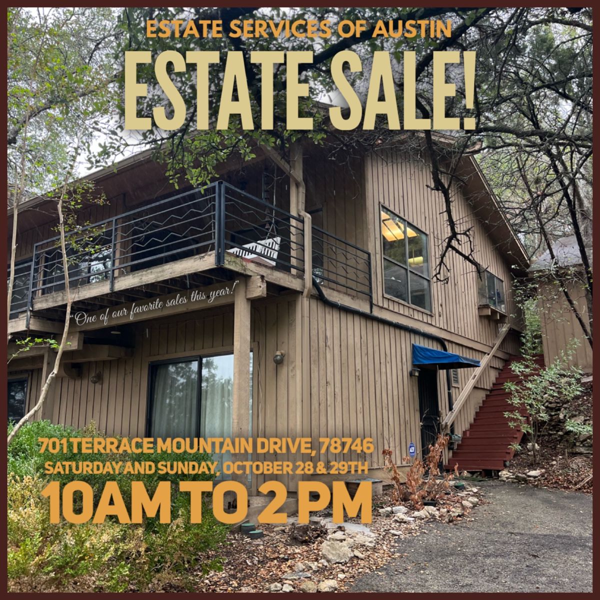 Artist’s Home Sale in Westlake! starts on 10/28/2023