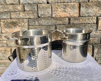 All-Clad - $40 - Left (All Clad Pasta Strainer Insert Colander Stock Pan Stainless Steel) - $30 - Right (All Clad Pasta Strainer Insert)