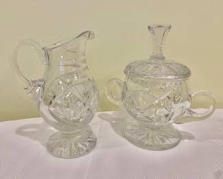 $30 - Crystal sugar and creamer - pitcher 6"H