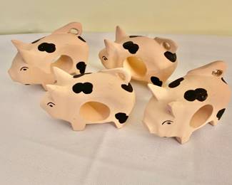 $8 - Set of 4 pig napkin rings - 2 sets available!