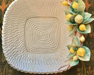 $75 - Signed Italian pottery serving dish with lemons - 10.75" square, 4.5" H