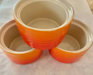 $45 - Set of 3 Le Creuset Stoneware Stackable Ramekins - Each is 7oz. 3.25" W x 2" H