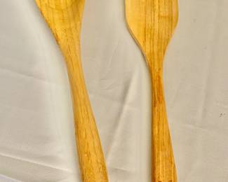 $8 each - Wood serving utensils - left is 13" L. Right one sold. 