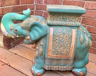 $100 - Pair of Chinese Ceramic Elephant Garden Stools - 18" H, 22" W, 10" D