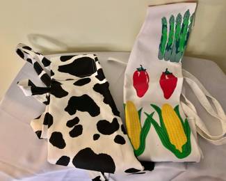 $10 each - Fun aprons - Apron set #4 (except Veggie) - Veggie apron SOLD