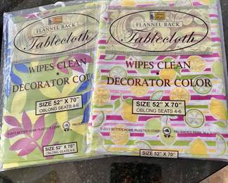 $8 each - Vinyl tablecloths 
