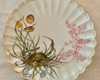 $20 - Vintage Scalloped Marine Life Plate - 
8.5" diam