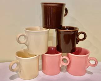 $10 each - Fiestaware 3 color mugs (4 of each color available) - each 3.5" H