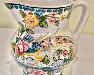 $14 - Hand painted pitcher, Portugal - 5" H