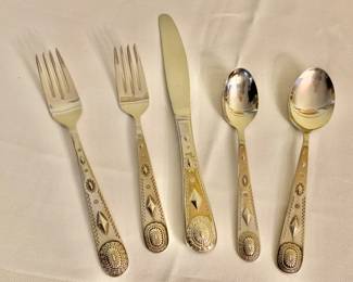 $15 per place setting - 16 place settings! Wallace Taos 80-Piece Stainless Steel Flatware Set18/8 stainless western cutlery 