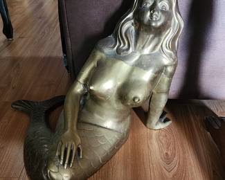 Large brass mermaid