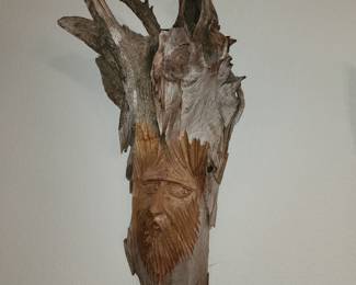 Carved driftwood