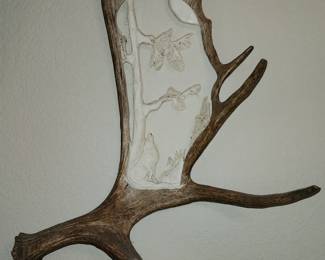 Carved moose antler