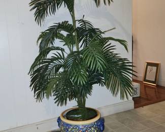 Artificial potted palm tree