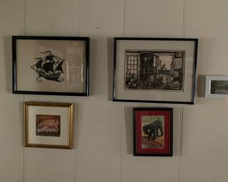 Framed originals , prints 