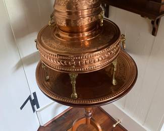  Copper and  Brass Brazier with Copper Fire Pit and Light