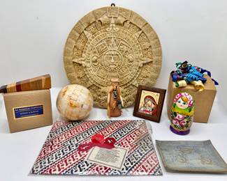 Aztec Wall Calendar, Russian Nesting Doll, Jackson Brokaw Woodcraft, Orthodox Icon & More
Lot #: 60