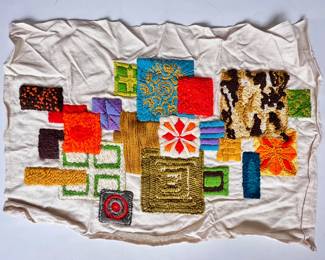 Vintage 1970s Handmade Embroidered Wall Hanging, Unframed
Lot #: 87
