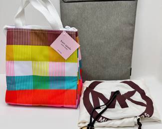 New Kate Spade Rainbow Plaid Lunch Bag, Cote & Clet Laptop Pouch & Michael Kors Dust Bag With Tag
Lot #: 74