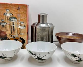 Vintage Chinese Tea Caddy New In Box, Ceramic Bowl & 3 Occupied Japan Teacups
Lot #: 91