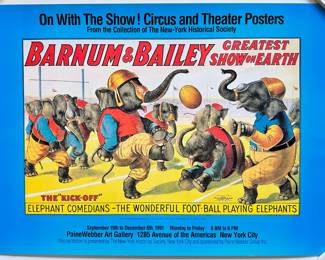 1991 Barnum & Bailey Circus Poster Greatest Show On Earth, Elephants, Copyright 1918, New, Still Rolled
Lot #: 7