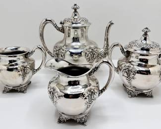 Vintage Forbes Silver Co. Quadruple Silver Plated Tea Set, Appears Unused
Lot #: 48