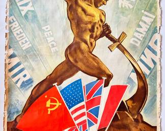 Original 1960 The USSR Political Propaganda Poster: Peace For The World
Lot #: 31