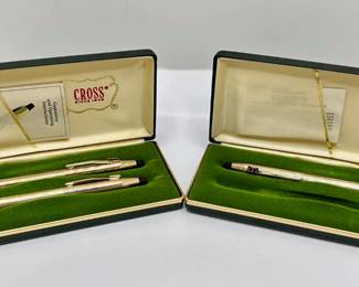 Two Vintage Cross Ball Pen & Mechanical Pencil Boxed Sets, One Incomplete, ITT Promo
Lot #: 36
