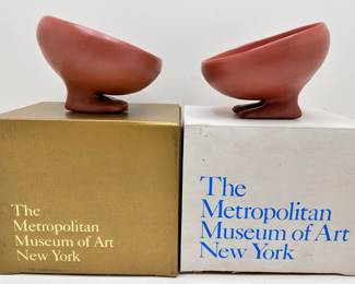 Two Metropolitan Museum Of Art Reproductions Of Predynastic Ceramic Vessels With Human Feet In Original Boxes
Lot #: 58