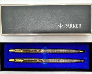 Vintage Parker Sterling Silver With Gold Accents Ballpoint Pen & Mechanical Pencil Boxed Set
Lot #: 9