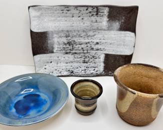 Vintage Ceramic Tray & Hand Made Artisan Ceramic Bowls
Lot #: 118