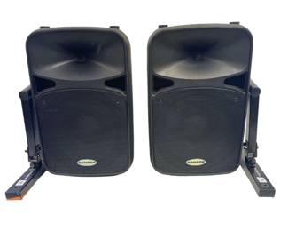 Pair Of Samson Auro D12 Passive Speaker Cabinets with Wall Mounts

