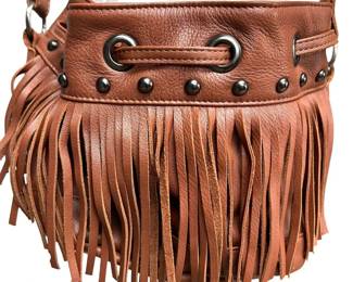 Tylie Malibu Brown Leather Fringe Purse
