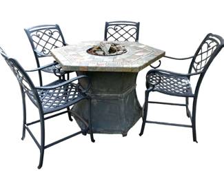 Fire Pit Table and Chairs
