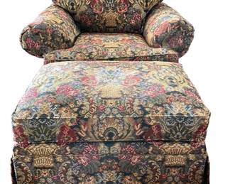 Oversize Chair and Ottoman by Henredon 