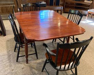 Another View of Cherry Table & Hitchcock Chairs