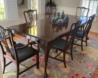 HARDEN Dining Room Table w/2 Leaves & 6 Chairs
