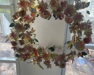 Metal Decorative Floral Wreath