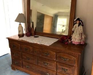 Dresser and mirror.