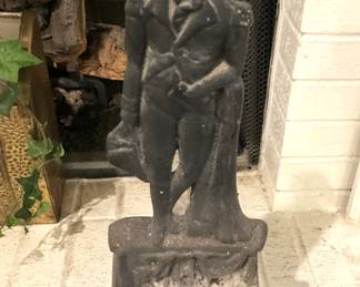 One of a pair of antique George Washington andirons