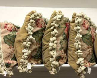 Some of the many decorative pillows