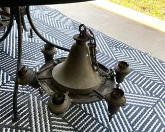 Vintage light fixture; rug 60" x 85"
