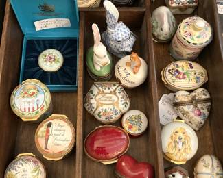 Herrend selections; Halcyon Days and Limoges enamel boxes