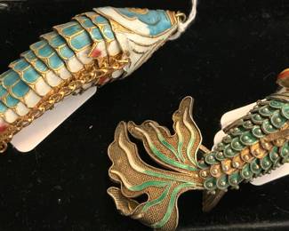 Cloisonné fish pendants