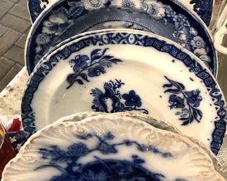 Blue and white plates