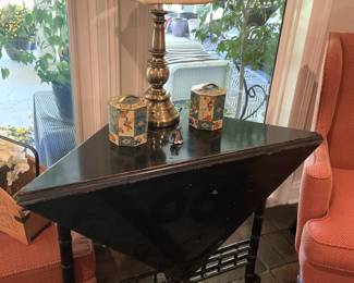 Triangular dropleaf Asian style table