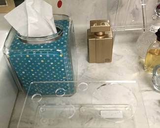 Acrylic organizer, tissue holder, easel