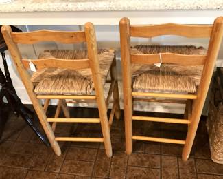 Rush seat bar stools